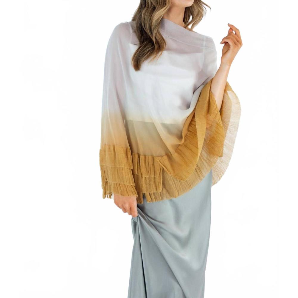NEW VIVIANA UCHITEL poncho top in light gold - Picture 1 of 3
